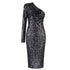 One-shoulder Oblique Collar Wrapped Chest Evening Dress